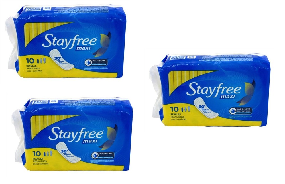 BL Stayfree Maxi Regular 10 Count X 3 Packs