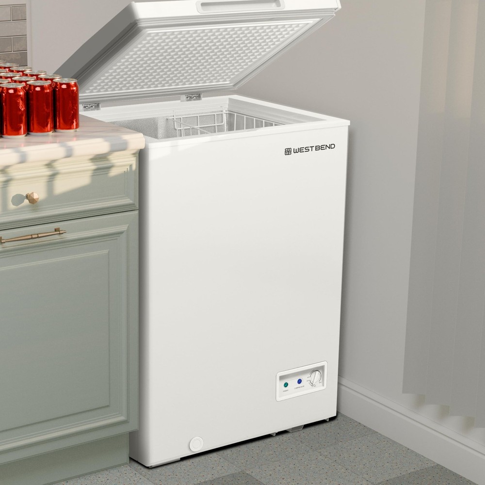 Chest Freezer with Adjustable Temperature Control, Free-Standing with Single ...