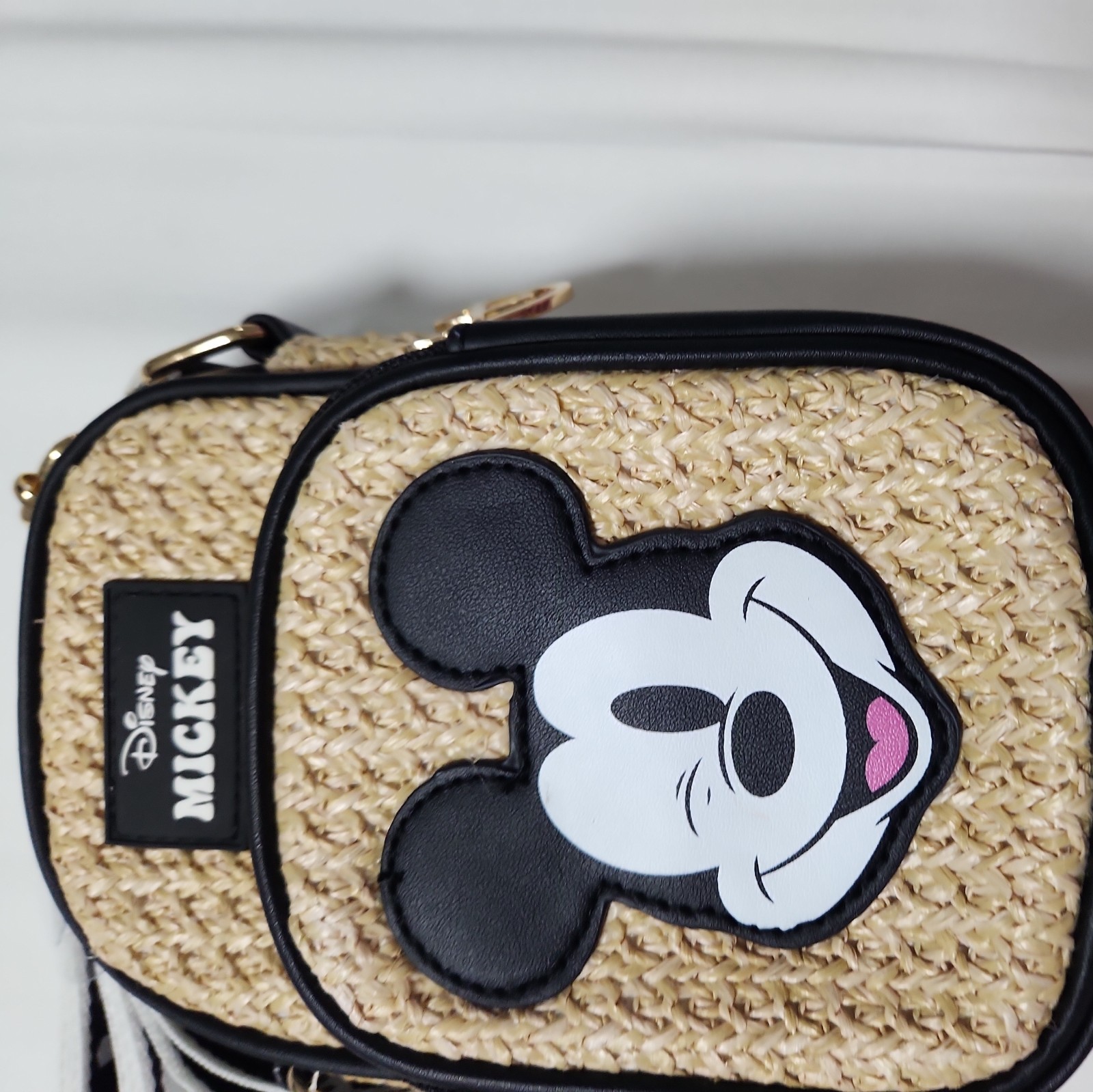 Disney Mickey Mouse Crossbody Strap Camera Cellphone Bag Purse Case Weaved Small