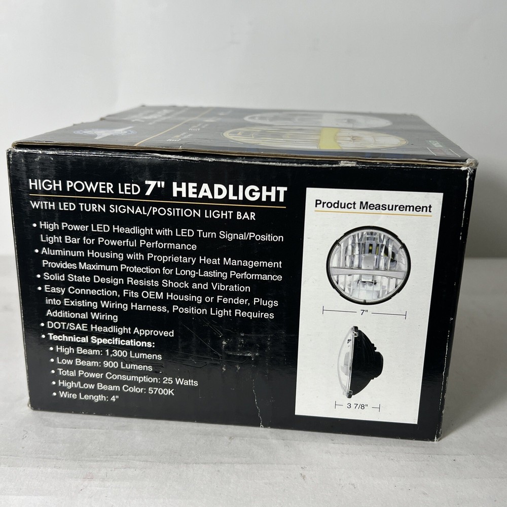 7” High Power LED Headlight w/ White LED Single Function Light Bar OPEN BOX