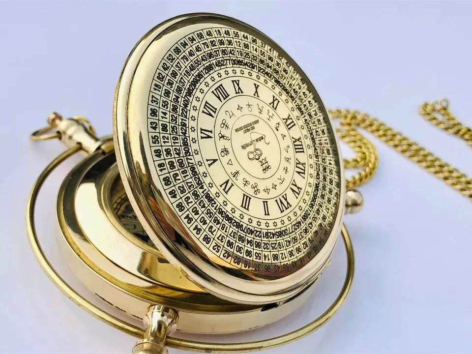 Brass Compass Alethiometer symbol Reader Zodiac Astrological Compass Timeless