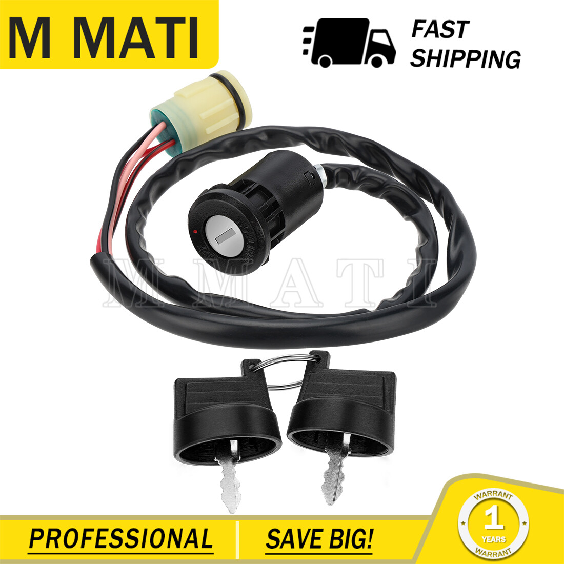 Ignition Key Switch for Honda TRX450ES TRX450S Foreman 4X4 1998 1999 2000 - 2004