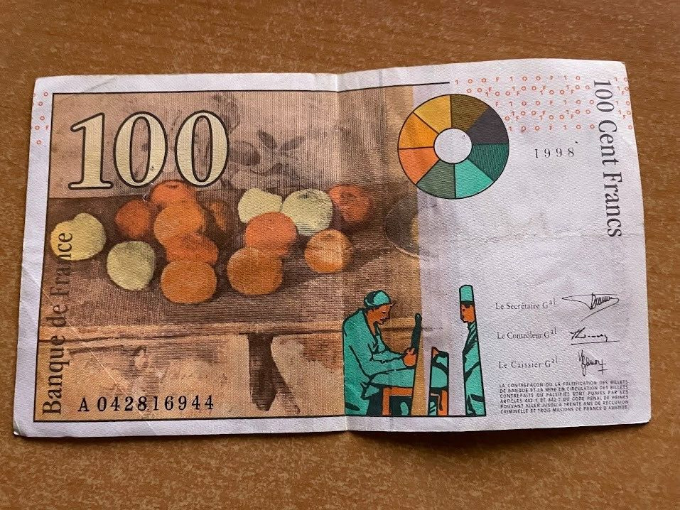 1998 100 French francs circulated.