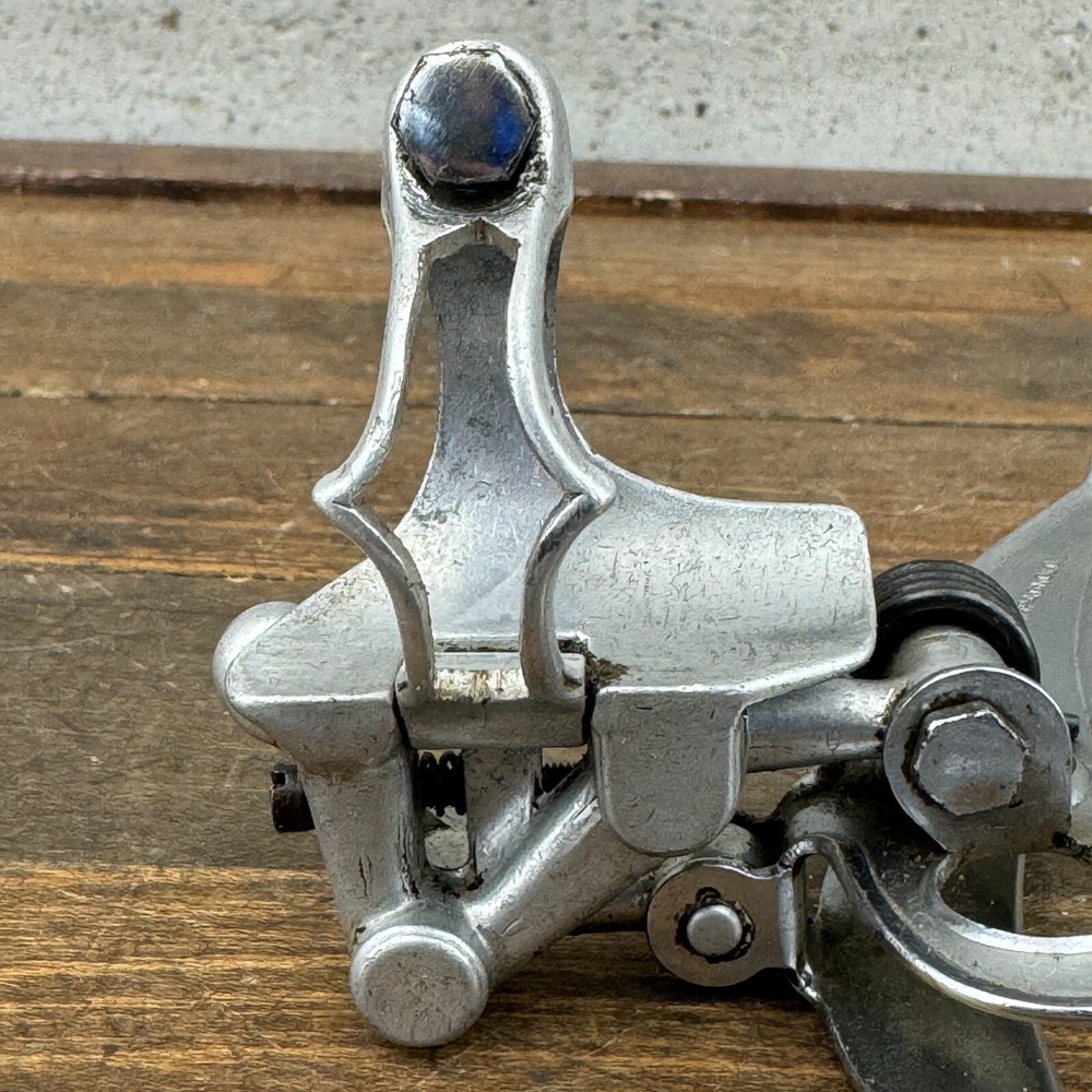 Vintage Campagnolo Record Front Derailleur Bottom Pull Flat Cut Out Clamp C2