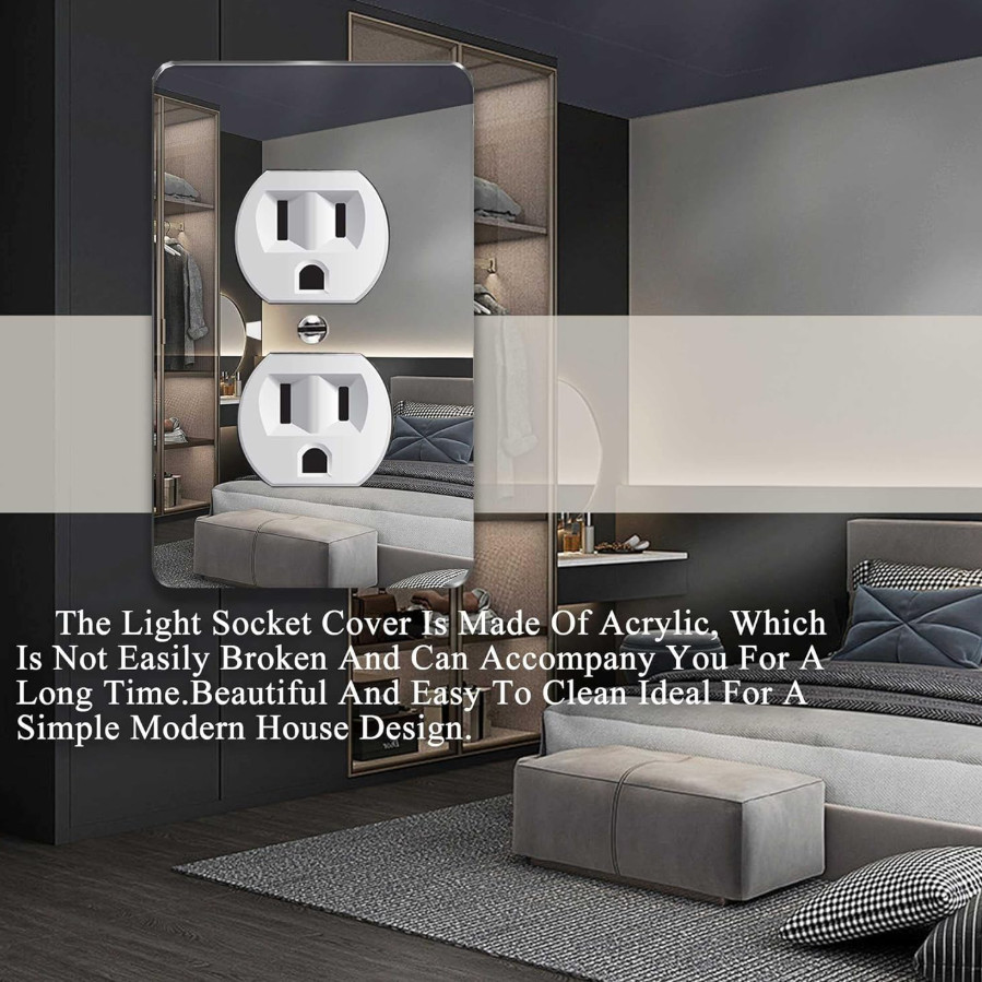 1 Pcs Mirror Outlet Covers Durable Light Switch Plates Acrylic Mirrored Wall....