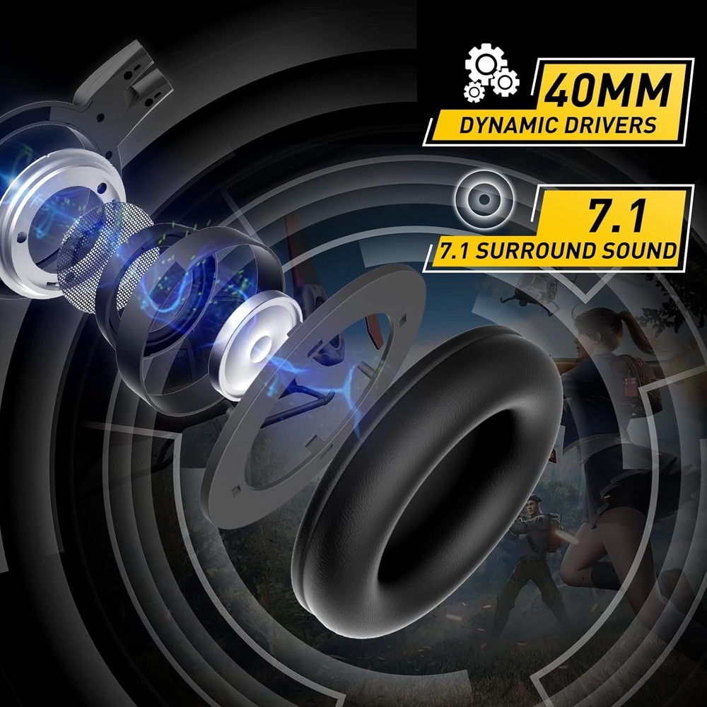 Omnidirectional LED Cat Ear Gaming Headset with Active Noise Cancellation
