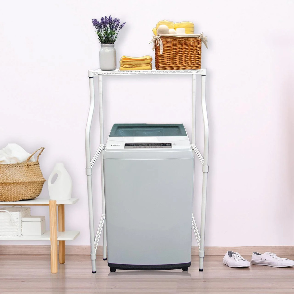 Laundry Storage Rack Compact Washer Dryer Shelf Stackable Room Space Saver Stand