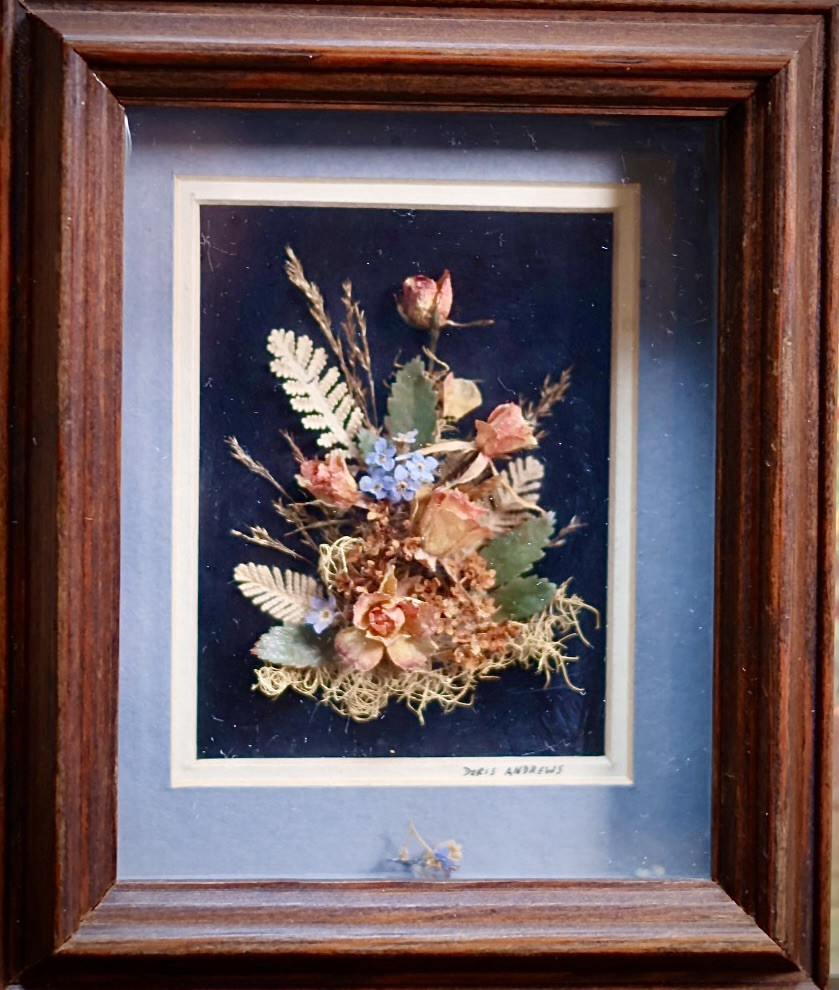 Vintage Pressed Flower Art Lot of 4 Framed Botanical Originals Doris Andrews