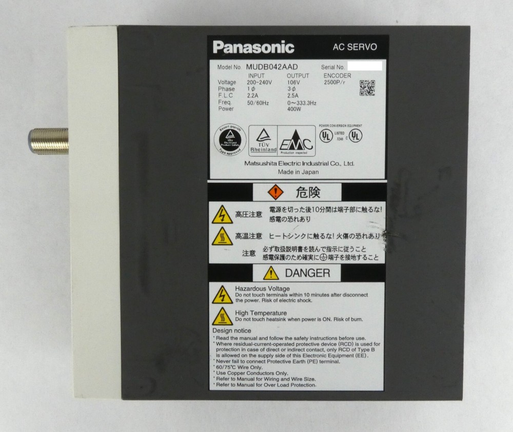 Panasonic MUDB042AAD AC Servo Driver 400w Working Surplus