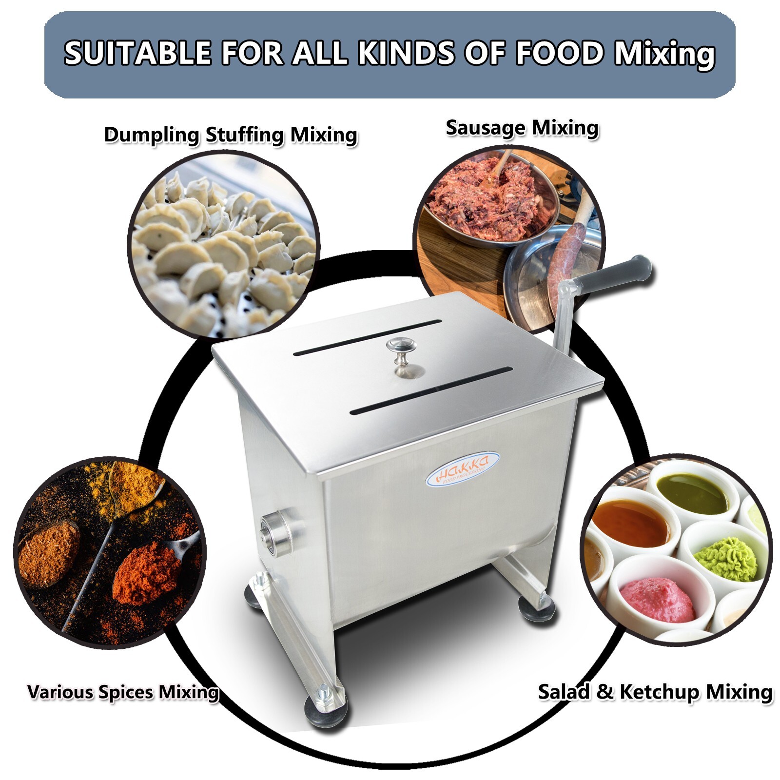 Hakka Manual Meat Mixer Sausage Machine Maximum Mixing 85 Pound of Meat