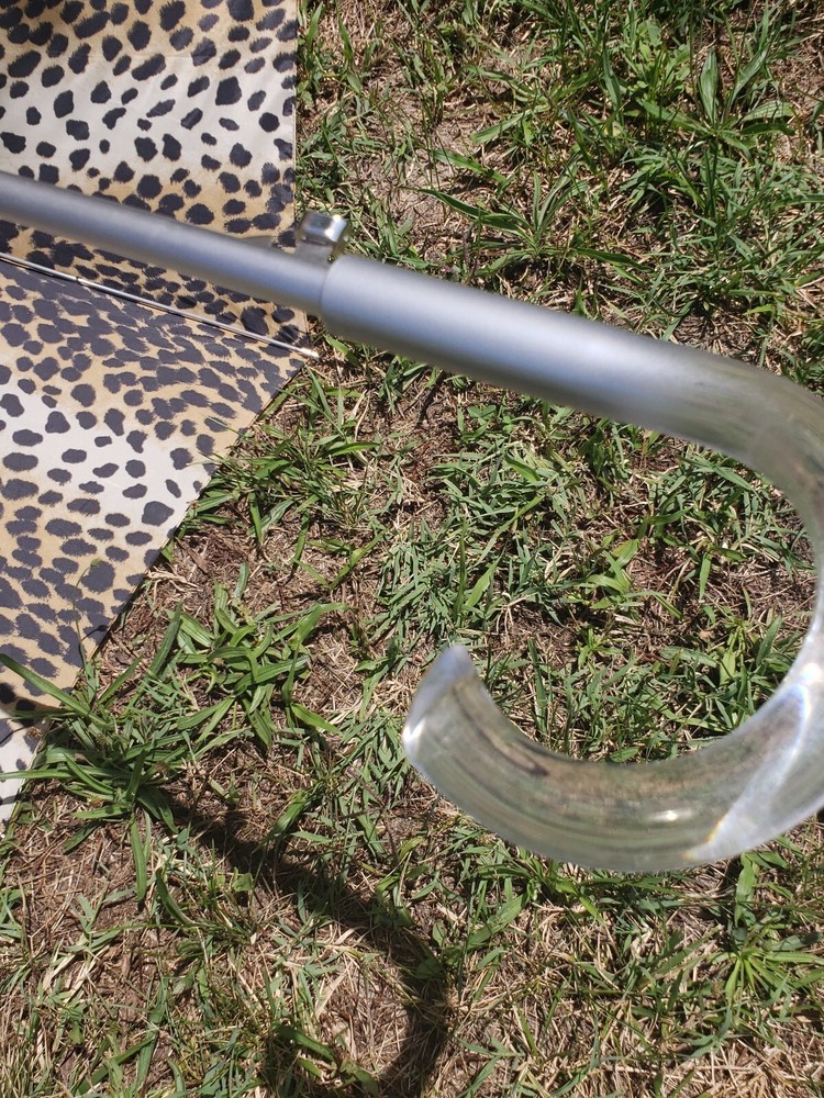 Vintage Totes Leopard Print Large Umbrella Clear Lucite Handle