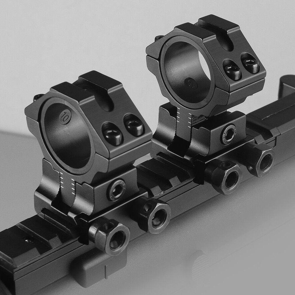 2Pcs Precision Adjustable Height Dovetail Scope Rings 25.4mm/30mm Base Mount