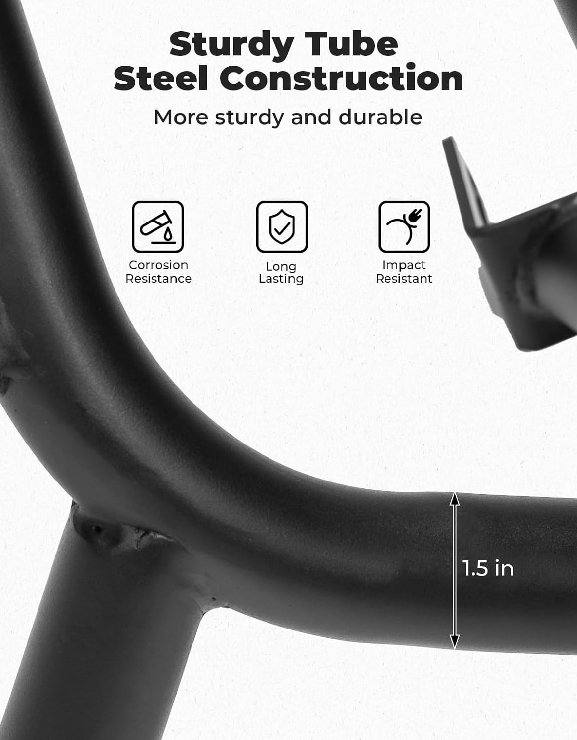 KEMIMOTO Heavy Duty Steel Rear Bumper Compatible with 2024 2025 2026 Polaris RZR