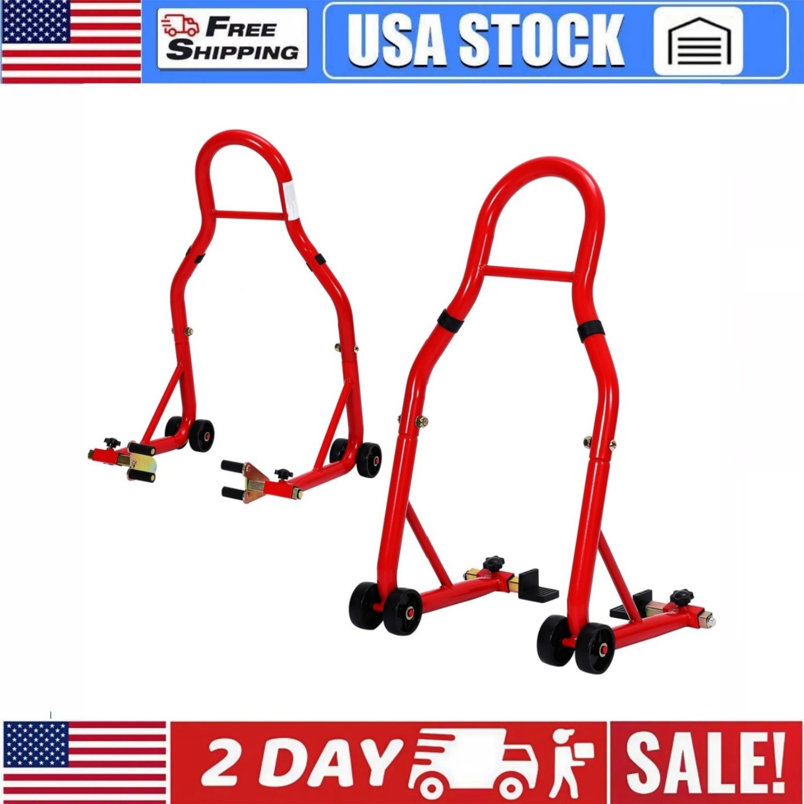 Motorcycle Stands Front and Rear 900 LB Heavy Duty Front & Rear Wheel Lift Combo