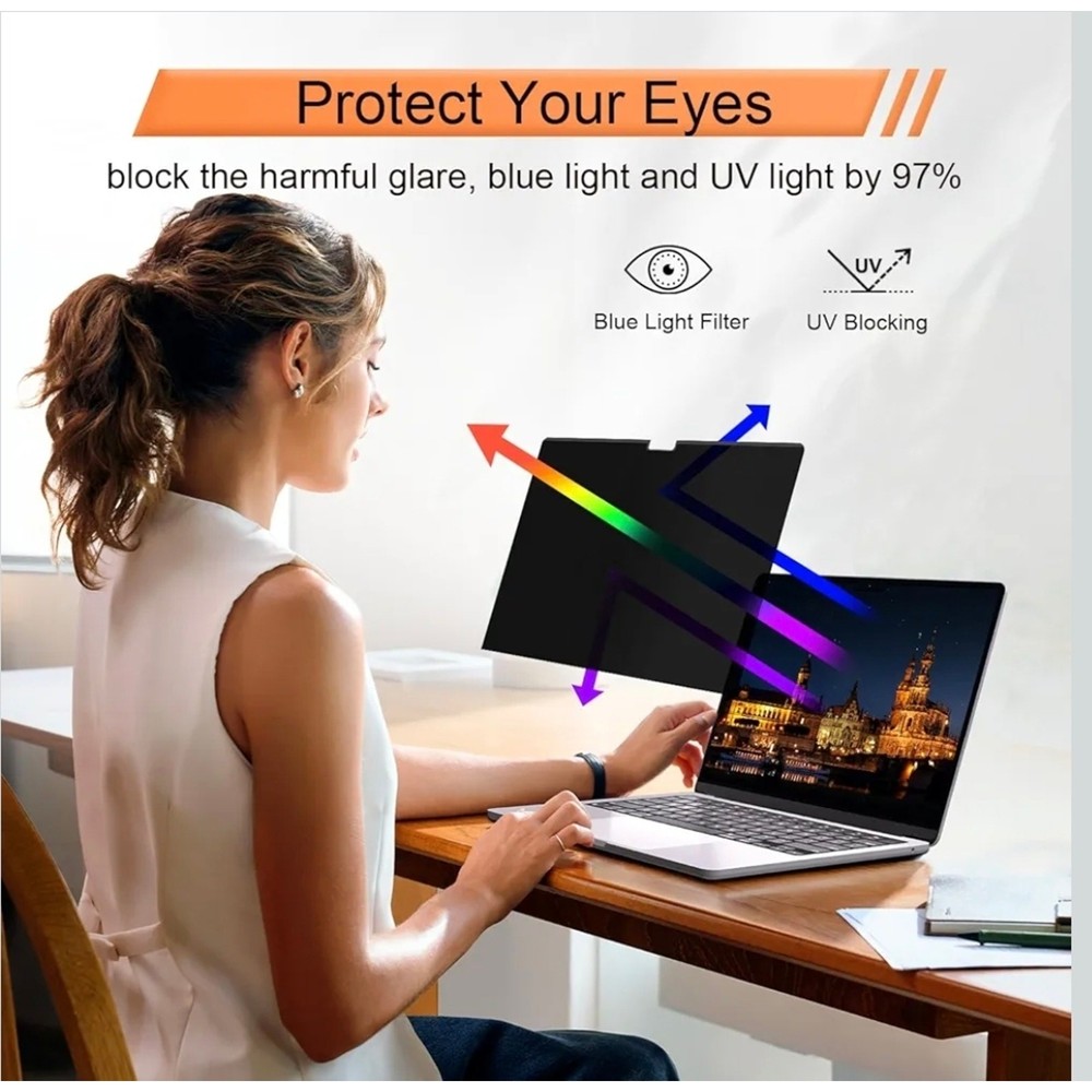 Magnetic 360° Privacy Screen Protector for MacBook Pro 16 Inch Blue Light Filter