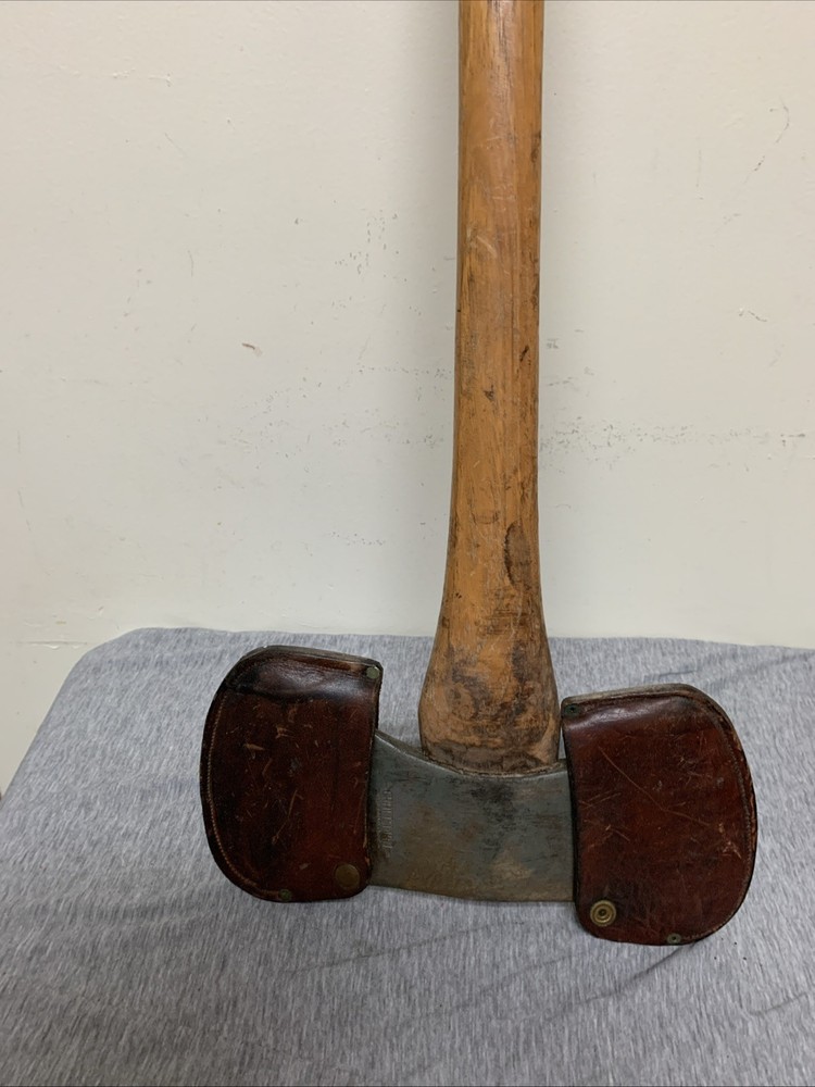 Vintage Craftsman 50411 Double Bit Axe & Leather Head Covers