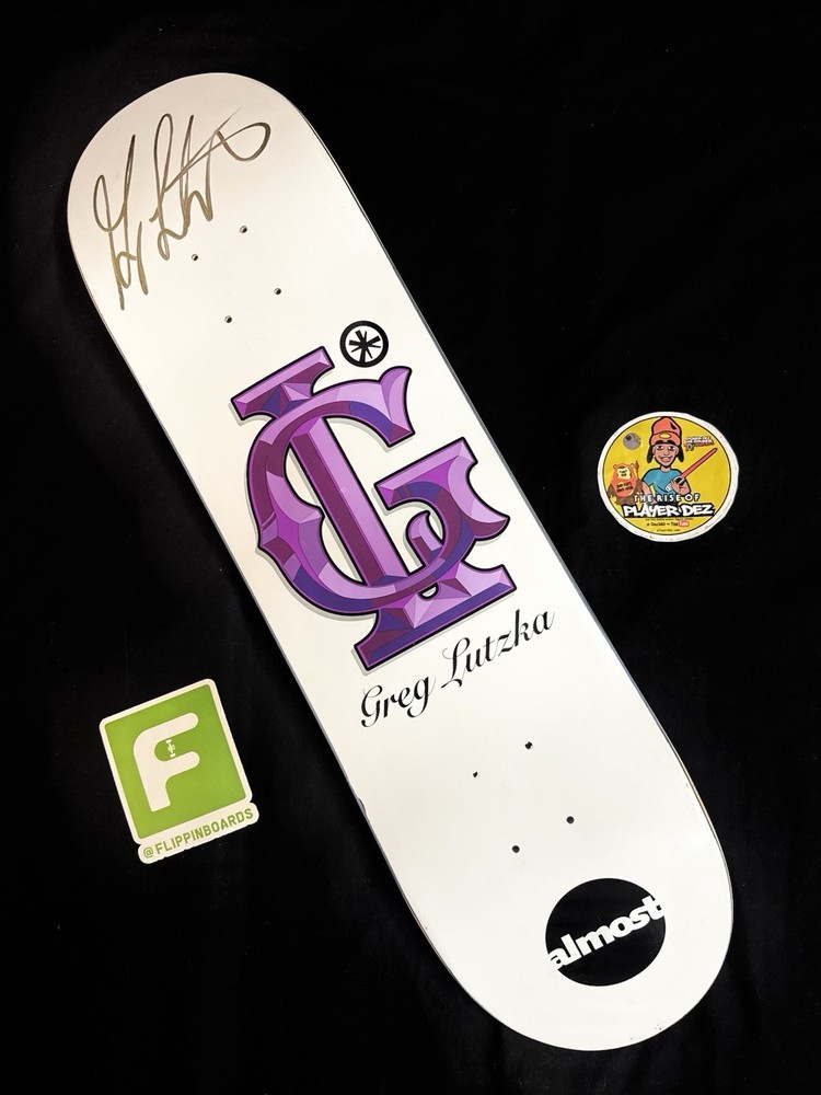 RARE SIGNED Greg Lutzka GL Letters Pro Model Almost Skateboard Deck AUTOGRAPHED