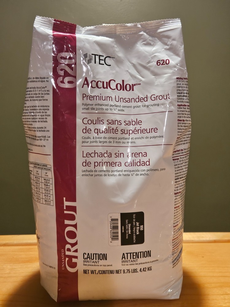 TEC AccuColor Premium Unsanded Grout 620 - 9.75 lbs - JET BLACK