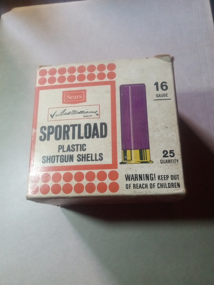 Sears Ted Williams 16 Gauge Shotgun Shells Empty Box