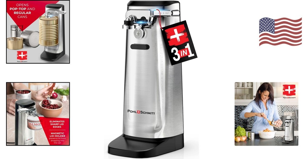 Electric Can Opener with Knife Sharpener – Effortless & Safe Kitchen Solution
