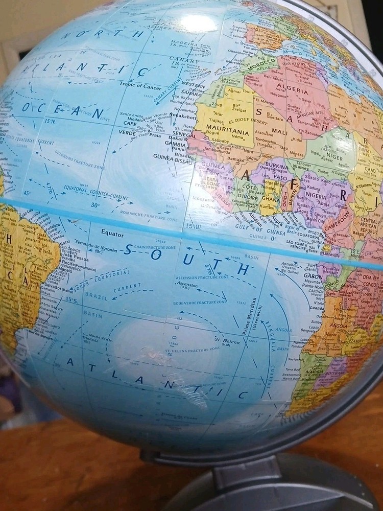Vintage Globemaster 12" Inch Diameter Rotating Raised Textured Surface Globe