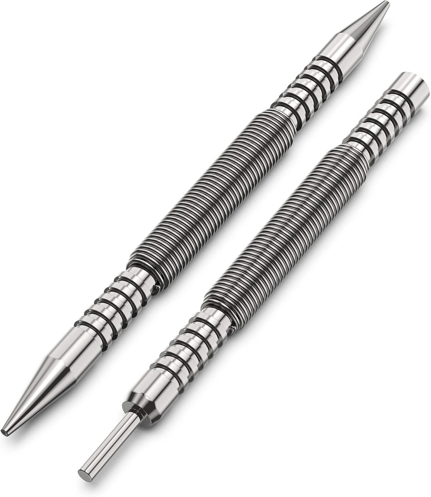 Spring Loaded Nail Set Tools,2-Pcs Dual Head Nail Setter and Hinge Pin Punch Set
