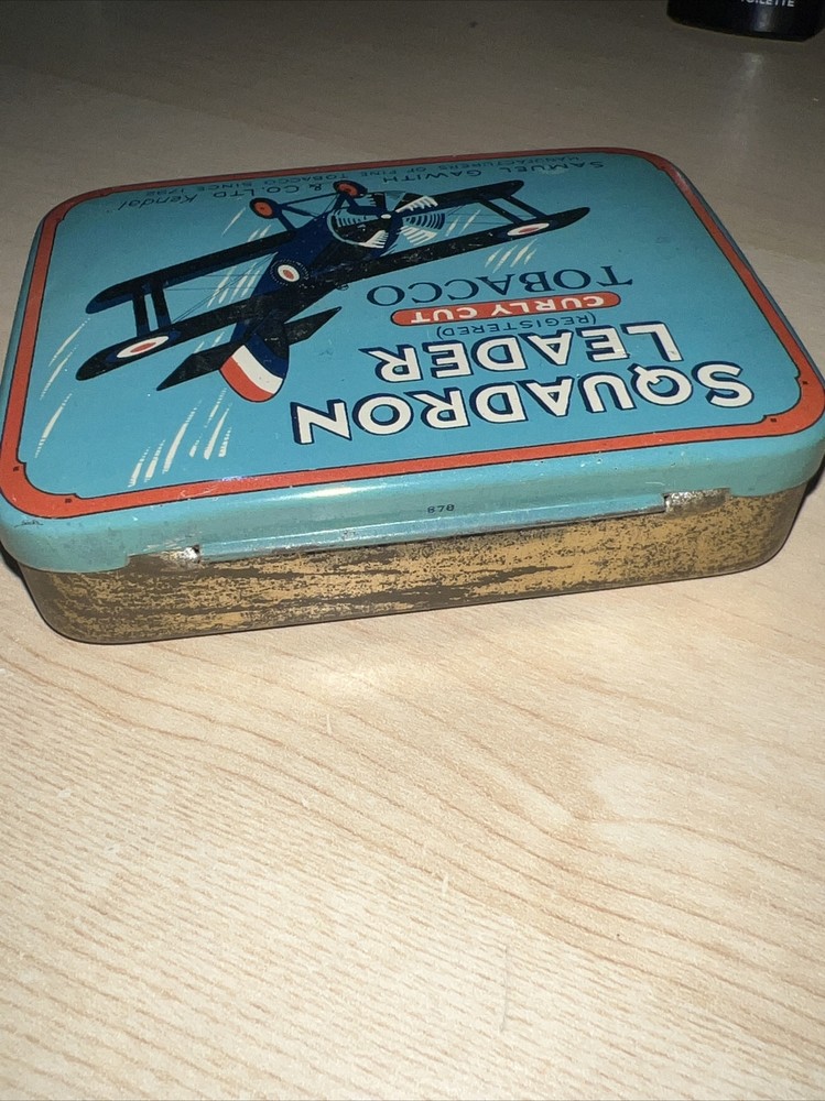 Ob18- Rare Squadron Leader Curly Cut Tobacco Tin, Samuel Gawith & Co
