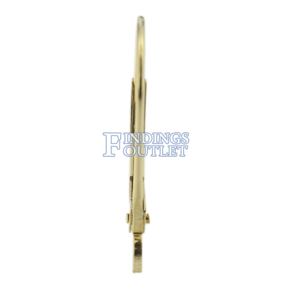 14k Yellow Gold Leverback Earring Mounting Dangling Setting Standard Plain Style