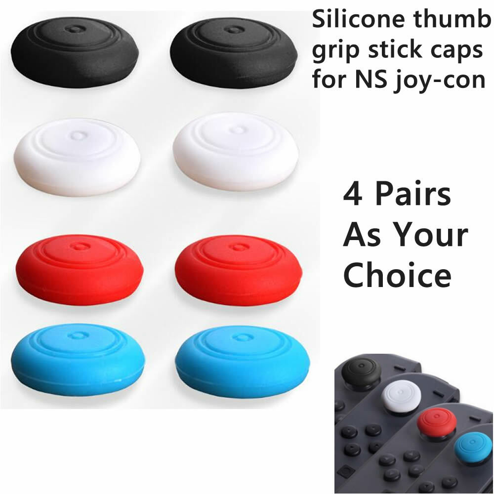 8X Silicone Grip Thumb Stick Extender Button Cap Kit for Nintendo Switch Joy-Con