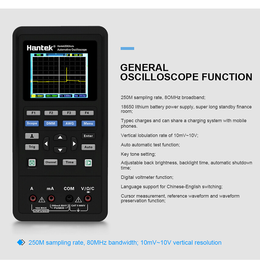 2D82AUTO HANTEK 4 in 1 Multi-Function Digital Vehicle Car Diagnostic Oscilloscop