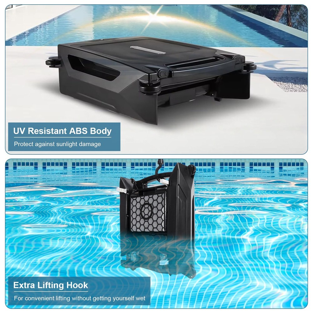 Solar Robotic Pool Skimmer Swimming Pool Surface Solar Surface 2 Modes &APP Tool