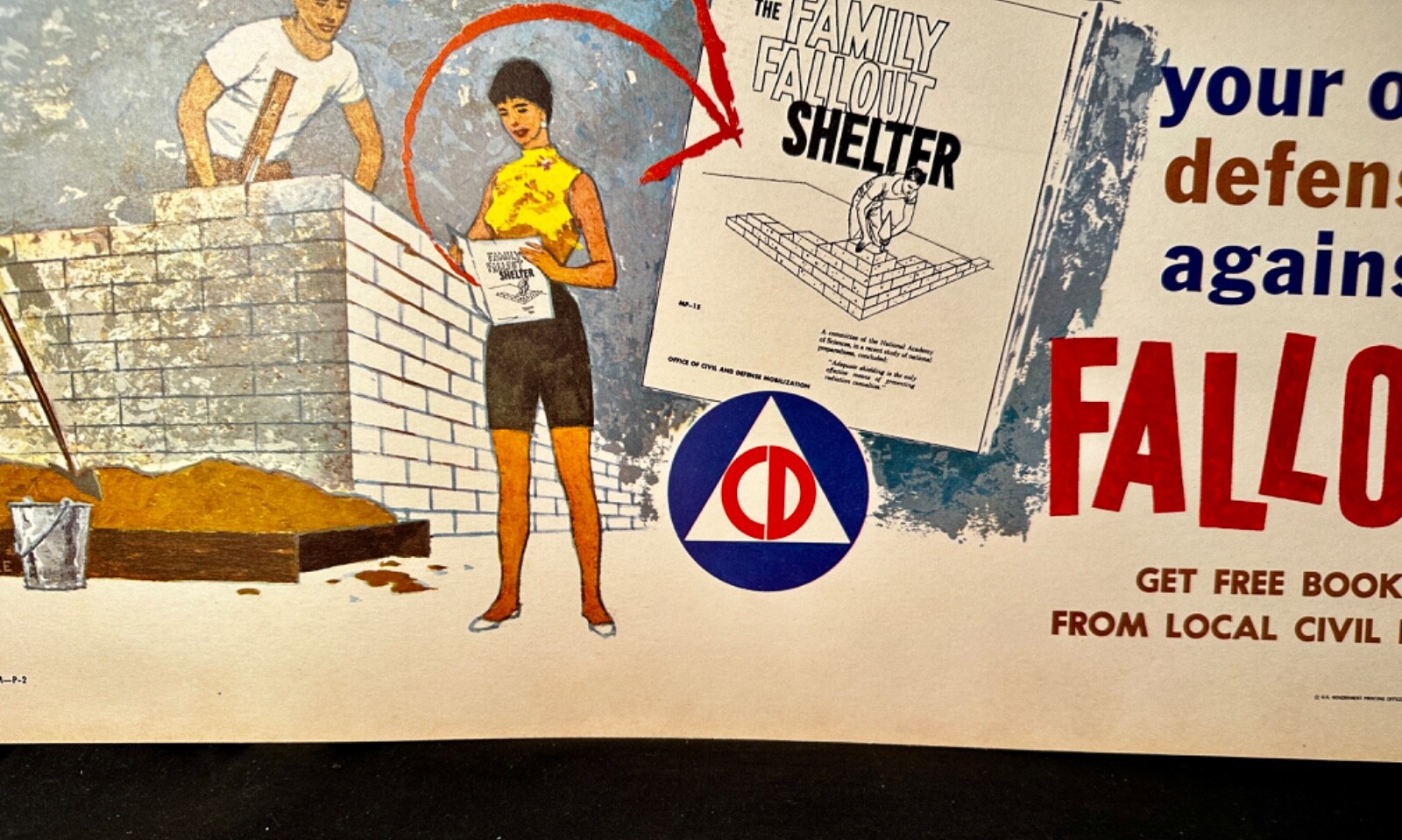 Vintage 1959 Civil Defense Fallout Shelter Poster