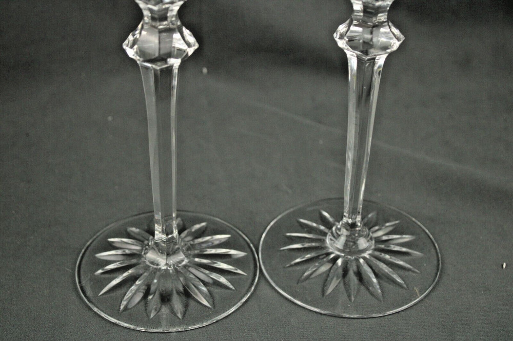 Set 2 Richmond Rogaska Set 2 Signed Candlesticks 8" Tall
