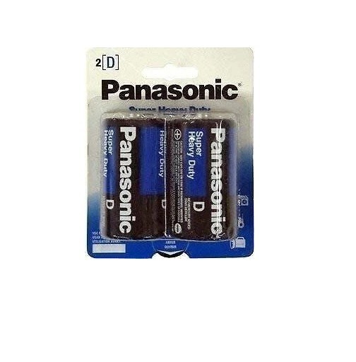 Panasonic D Size Super Heavy Duty Battery, 2 Pack
