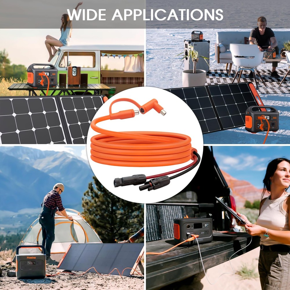 10FT MC4 to 8mm Adapter Cable for Jackery | Universal Solar Panel Connector a...