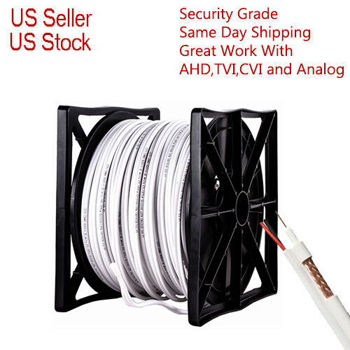 RG59 200ft 500ft 1000ft Security Camera Siamese Coaxial 20AWG Cable + 18/2 Wire