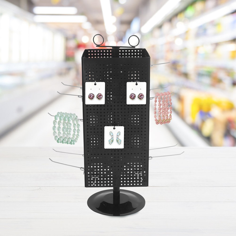 Display Stand, Perforated Panel Display Stand, 4-Sided Revolving Display Stand