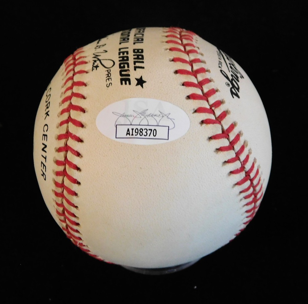 Billy Hatcher Signed MLB Official National League Baseball JSA Authenticated