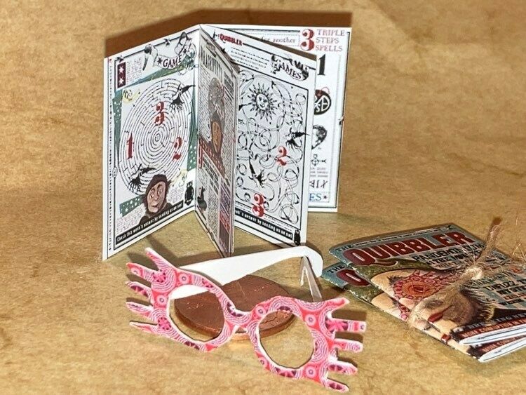 Tiny 3 Quibbler Magazine real Printed pages mini Spectrespecs magic witch Potter