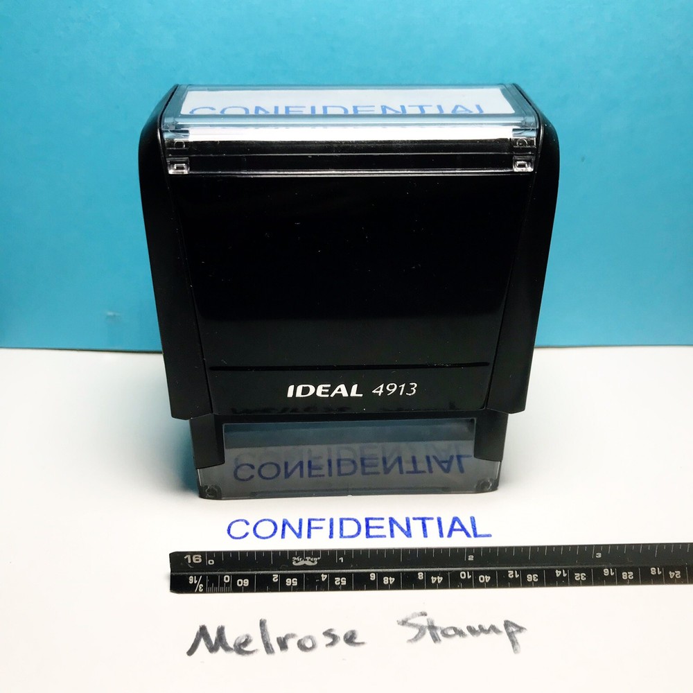 Confidential Rubber Stamp Blue Ink Self Inking Ideal 4913