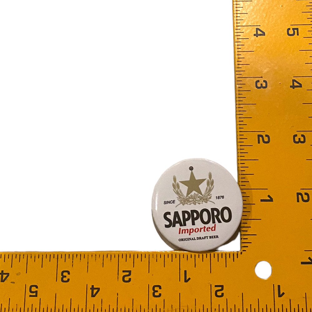 Sapporo Beer Pin Modern White Round
