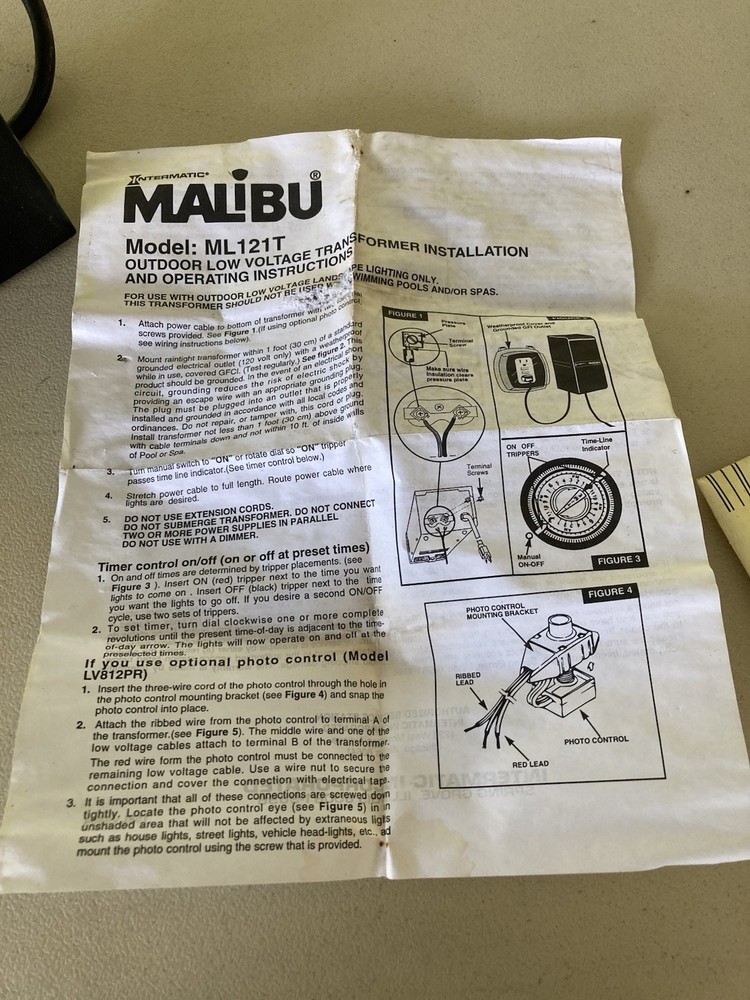 Malibu ML121T Low Voltage Transformer Power Pack 121 Watt Intermatic Timer