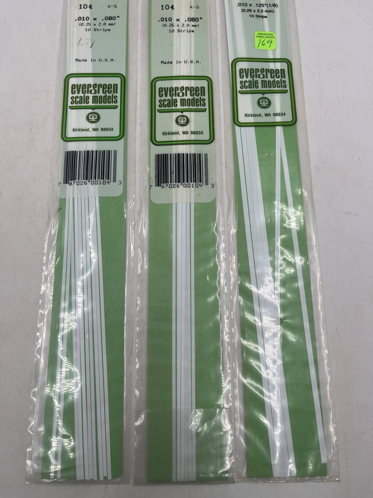 Ho Scale Strip Styrene Evergreen Scale Models 100, 102, 8110 & More Large Lot