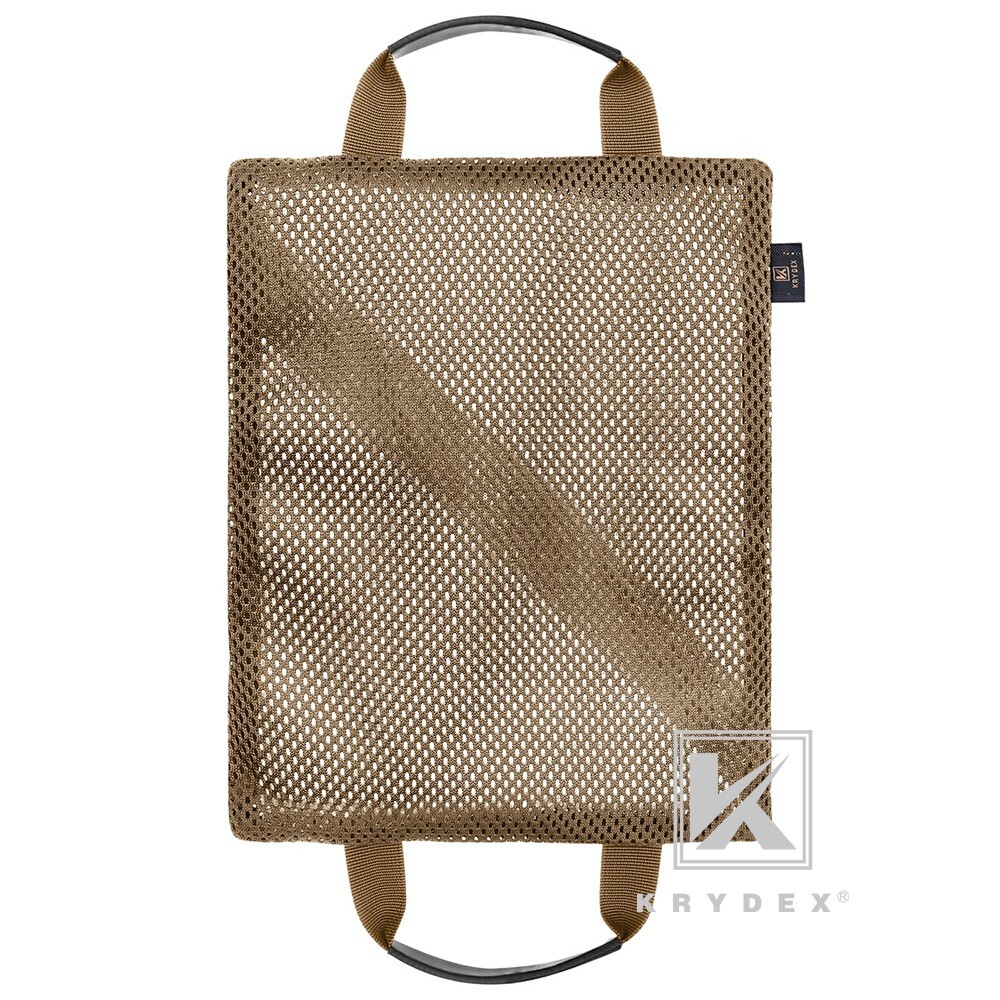 KRYDEX 2pcs Tactical Mesh Pouch Set Modular Storage Organizer Pockets Coyote