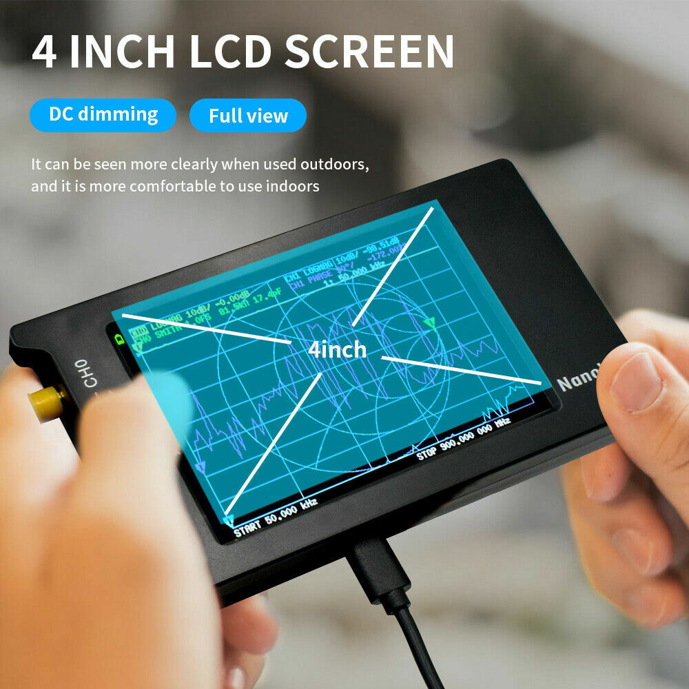 Tiny Antenna Analyzer USB 4'' LCD Touch Screen w/1950mAh Battery 50KHz-1.5GHz