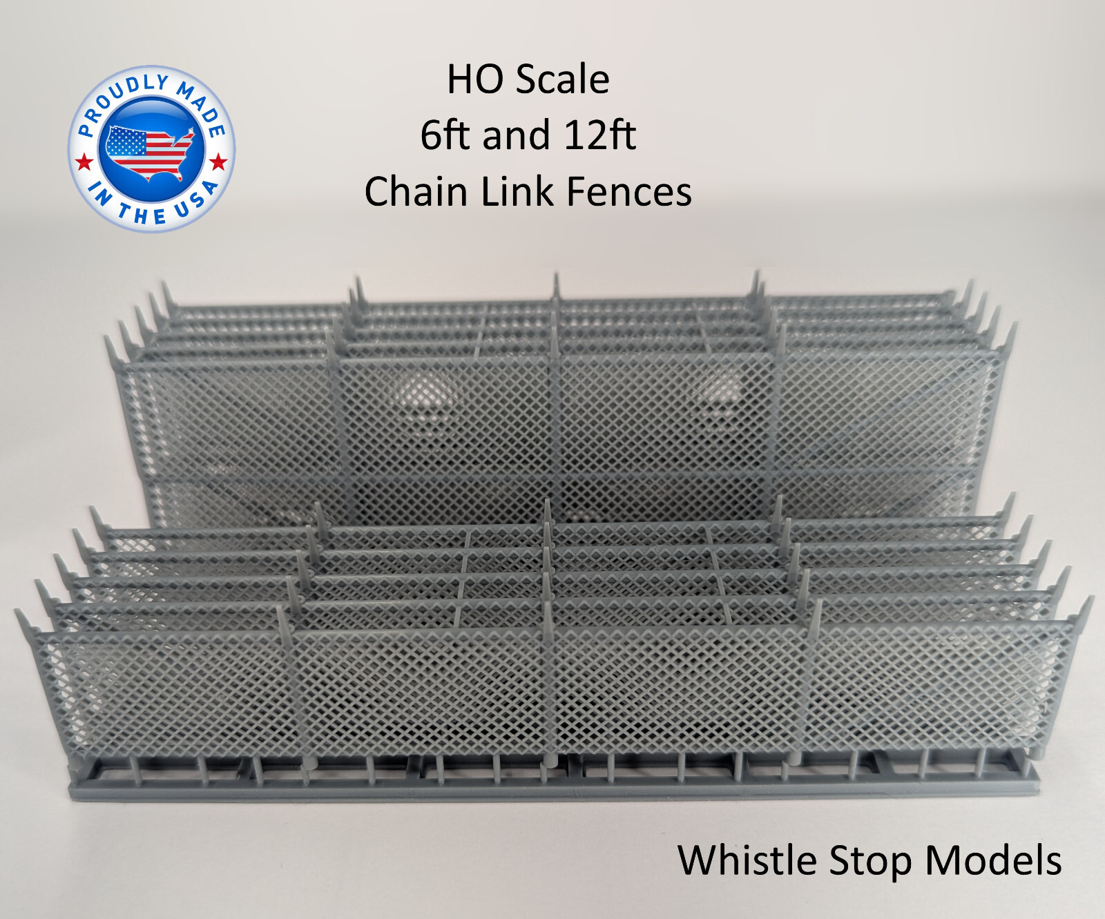 HO scale 12 ft Security fence 5 pcs over 25 inches HO2002