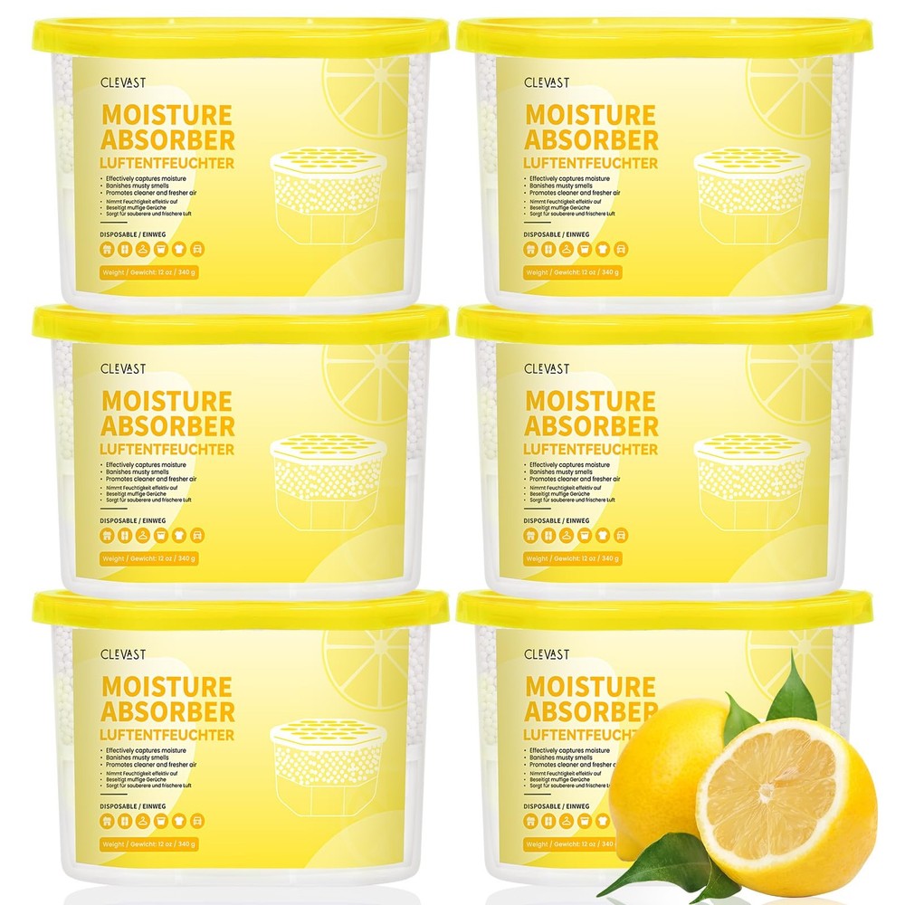 Moisture Absorber Boxes 6 Pack, 12 Oz Dehumidifier for Closet & Bathroom, Hum...