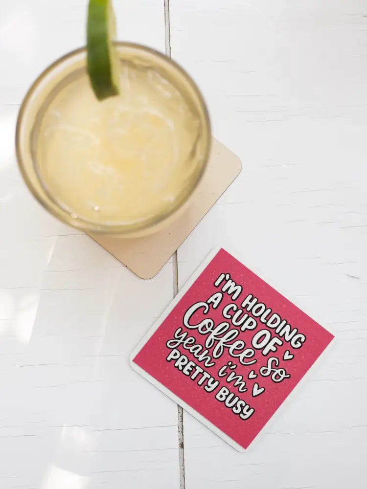 Handmade Coaster: Booked, Busy, and Brewed