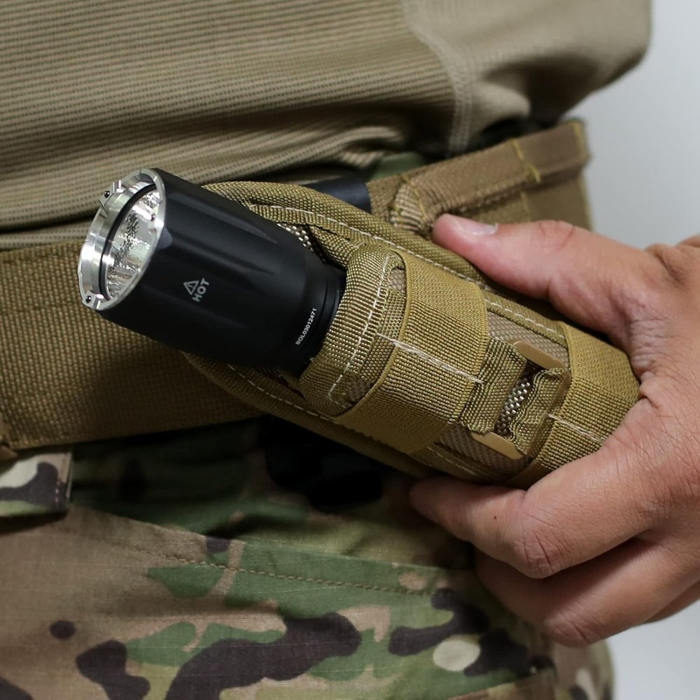 Tactical Flashlight Pouch Holster, Rotatable Flashlight Holder Belt Clip Tact...