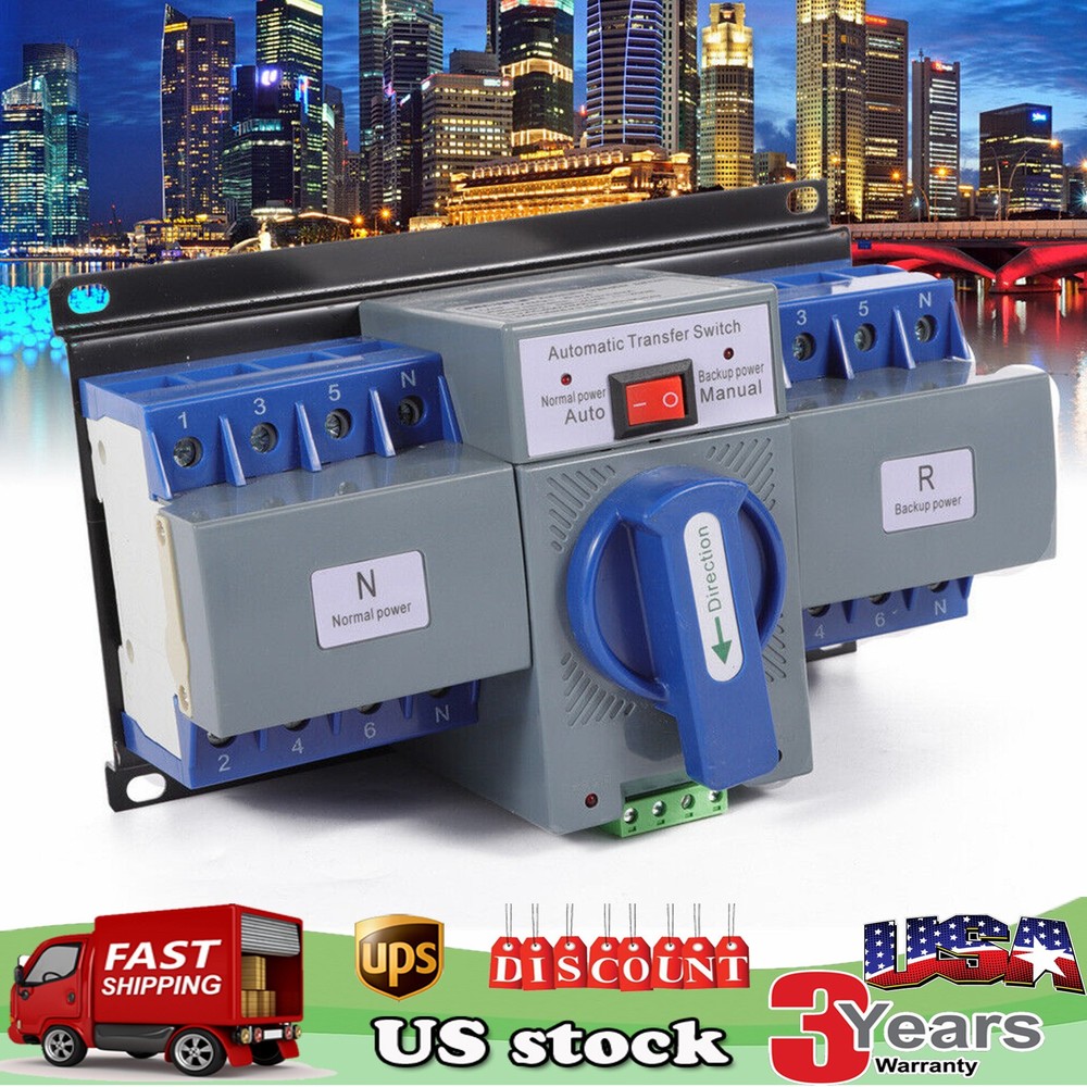 Dual Power Automatic Transfer Switch kit 63 A 4P ATS Generator Changeover Switch